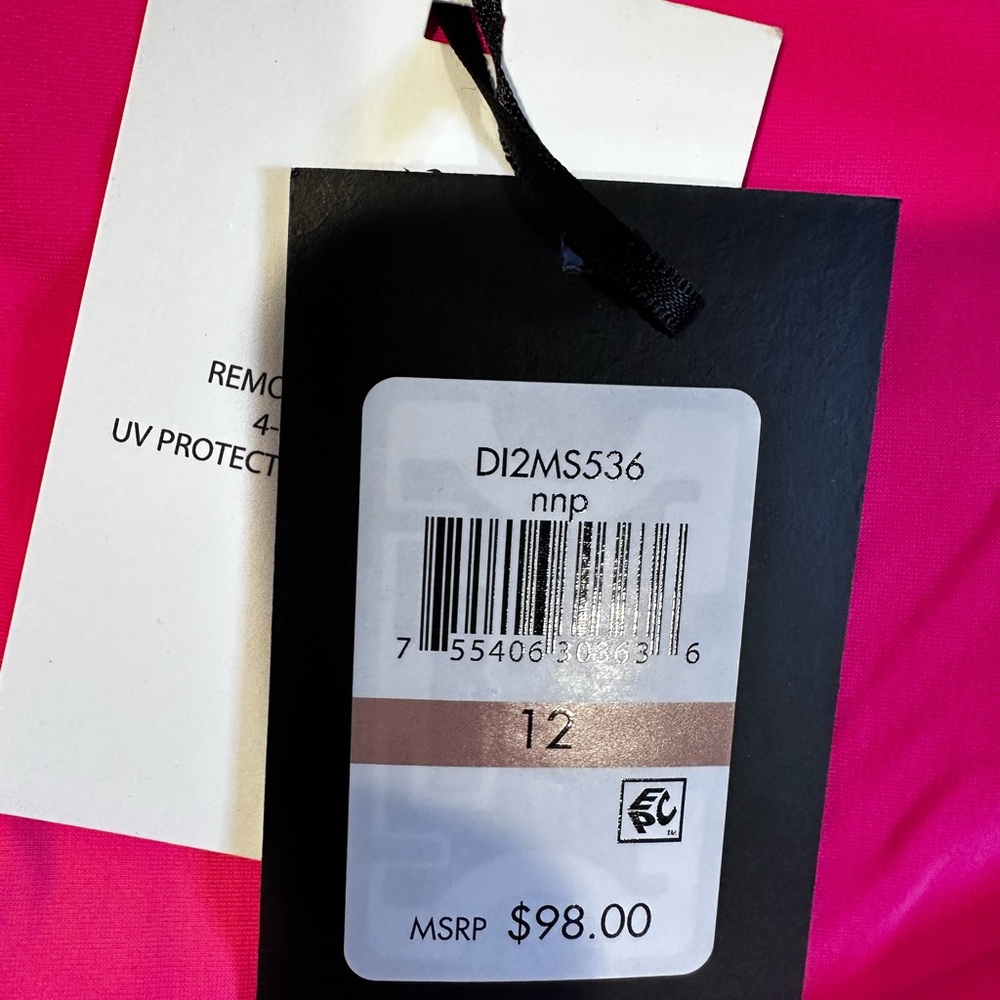DKNY Fuchsia and Black One Piece Swimsuit - Picture 5 of 6